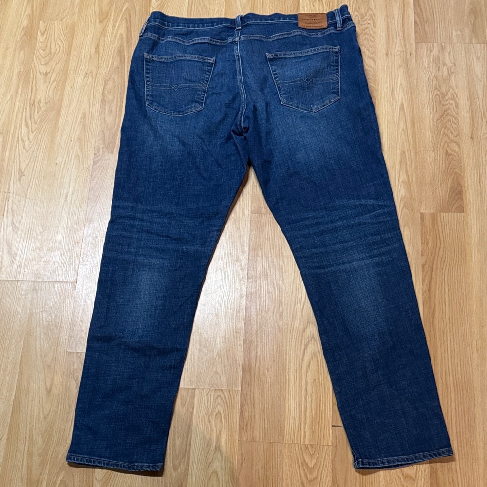 Lucky Brand size 40X34 40 410 athletic slim Men's Dark Blue Straight Jeans - Picture 8 of 12